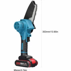 LIFCAUSAL Scies D'élagage électriques Portables 21V 4 Pouces Petit Moteur De Brosse De Tronçonneuse à Fendre Le Bois Outil De Travail Du Bois à Une Main Pour Jardin Verger Noir Et Vert Une Batterie Et Une Charge -Tronçonneuse et accessoire Soldes 2022 67837670 2