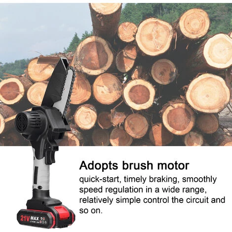 LIFCAUSAL Scies D'élagage électriques Portables 21V 4 Pouces Petit Moteur De Brosse De Tronçonneuse à Fendre Le Bois Outil De Travail Du Bois à Une Main Pour Jardin Verger Modèles Noirs Et Gris Avec Une Batterie Et Une Charge 7 LIFCAUSAL Scies D'élagage électriques Portables 21V 4 Pouces Petit Moteur De Brosse De Tronçonneuse à Fendre Le Bois Outil De Travail Du Bois à Une Main Pour Jardin Verger Modèles Noirs Et Gris Avec Une Batterie Et Une Charge – Image 5