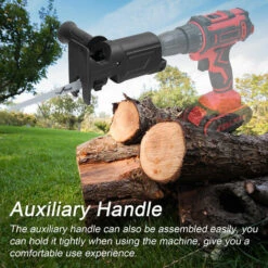 LIFCAUSAL Accessoire Pour Perceuse électrique Modifiée Accessoire Pour Scies Sabres électriques Pièces De Scies Alternatives électriques Ensemble D'outils De Modification Pratique Rapide Outil De Coupe Pour Le Travail Du Bois Avec 2 Lames De Scie Pour Bois Et Métal -Tronçonneuse et accessoire Soldes 2022 67837749 3