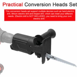 LIFCAUSAL Accessoire Pour Perceuse électrique Modifiée Accessoire Pour Scies Sabres électriques Pièces De Scies Alternatives électriques Ensemble D'outils De Modification Pratique Rapide Outil De Coupe Pour Le Travail Du Bois Avec 2 Lames De Scie Pour Bois Et Métal -Tronçonneuse et accessoire Soldes 2022 67837749 4