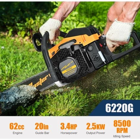 LLOVE Tronçonneuse à Gaz 6220G 62CC Tronçonneuse à Gaz à 2 Cycles, Tronçonneuse De 20 Pouces, Scie à Chaîne à Essence Sans Fil Portable Pour Ferme, Jardin Et Ranch 5 LLOVE Tronçonneuse à Gaz 6220G 62CC Tronçonneuse à Gaz à 2 Cycles, Tronçonneuse De 20 Pouces, Scie à Chaîne à Essence Sans Fil Portable Pour Ferme, Jardin Et Ranch – Image 3