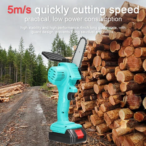 QERSTA Scies à élaguer électriques à Batterie Au Lithium Rechargeable 21V 4 Pouces Petit Moteur De Brosse De Tronçonneuse à Fendre Le Bois Outil électrique à Une Main Pour Le Travail Du Bois (Vert) 6 QERSTA Scies à élaguer électriques à Batterie Au Lithium Rechargeable 21V 4 Pouces Petit Moteur De Brosse De Tronçonneuse à Fendre Le Bois Outil électrique à Une Main Pour Le Travail Du Bois (Vert) – Image 4