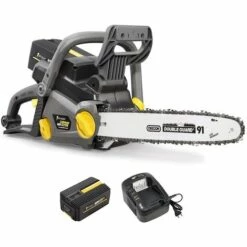 Tronçonneuse Sans Fil à Batterie, 40 V, Guide 16 Pouces, GT ELEC + Batterie 4 Ah + Chargeur