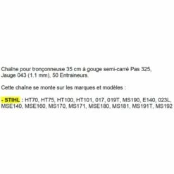 JARDIAFFAIRES Chaîne Pro 35cm Pour Tronçonneuse Stihl 3/8-043-1,1mm-50 Entraineurs = 90-50E -Tronçonneuse et accessoire Soldes 2022 978637 2