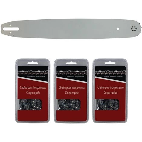 GT MARKET Guide 45 Cm (18 Pouces) + Lot De 3 Chaînes 74 Maillons - Compatible Tronçonneuses STIHL MS 271 3 GT MARKET Guide 45 Cm (18 Pouces) + Lot De 3 Chaînes 74 Maillons - Compatible Tronçonneuses STIHL MS 271