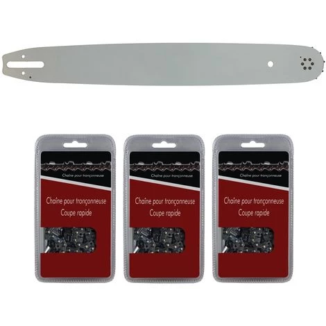 GT MARKET Guide 50 Cm (20 Pouces) + Lot De 3 Chaînes 72 Maillons - Compatible Tronçonneuses STIHL MS 291, 311 Et 391 3 GT MARKET Guide 50 Cm (20 Pouces) + Lot De 3 Chaînes 72 Maillons - Compatible Tronçonneuses STIHL MS 291, 311 Et 391